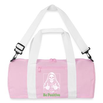 Be Positive Grim Reaper - Recycelte Duffel Bag - Rosa/Weiß - Vorne