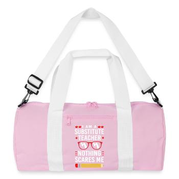 Aushilfslehrer Ersatzlehrerin Vertretungslehrer - Recycelte Duffel Bag - Rosa/Weiß - Vorne