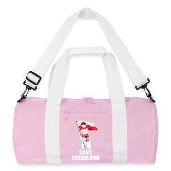 Eisbärenflagge rettet Grönland - Recycelte Duffel Bag - Rosa/Weiß - Vorne