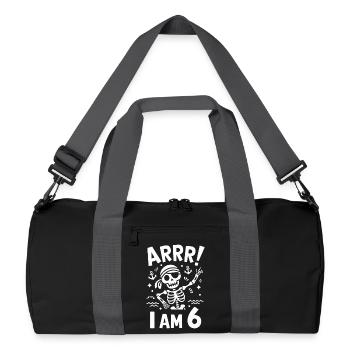 Arrr : Je suis 6 enfants d’anniversaire squelettes pirates - Sac de sport recyclé - noir/gris graphite - Devant