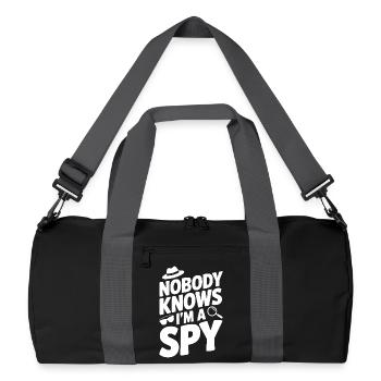 Niemand weiß, dass ich ein Spion bin - Recycelte Duffel Bag - Schwarz/Graphitgrau - Vorne