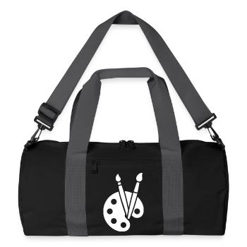 Peinture, palette de couleurs, pinceau, icône artistique - Sac de sport recyclé - noir/gris graphite - Devant