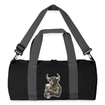 Cool bull avec de la bière - Sac de sport recyclé - noir/gris graphite - Devant