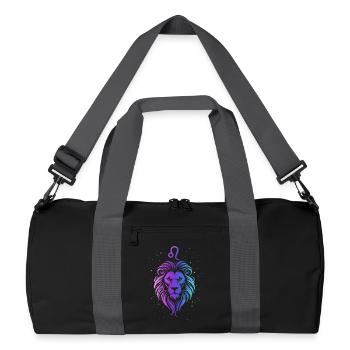 Leo – neon zodiac sign - Recycled Duffel Bag - black/graphite grey - Front