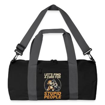 Lets find a cure for stupid people Monkey Punch - Recycled Duffel Bag - black/graphite grey - Front