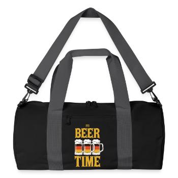 Funny beer saying - Recycled Duffel Bag - black/graphite grey - Front