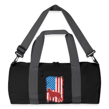 Chien de berger patriotique américain - Sac de sport recyclé - noir/gris graphite - Devant