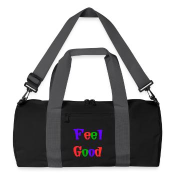POSITIF. GOOD. HAPPY. FREE. LIBERTE. BIEN-ÊTRE - Sac de sport recyclé - noir/gris graphite - Devant