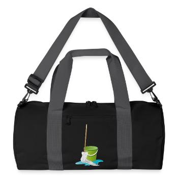 Mop with mop bucket time to clean - Recycled Duffel Bag - black/graphite grey - Front