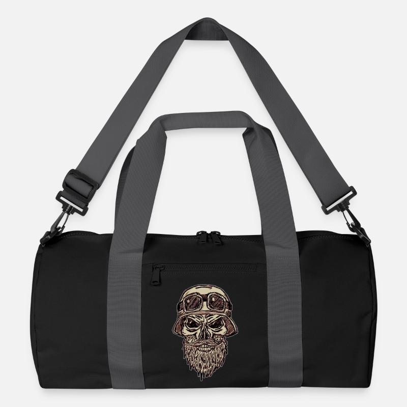 Totenschädel mit Bart und Helm Recycelte Duffel Bag
