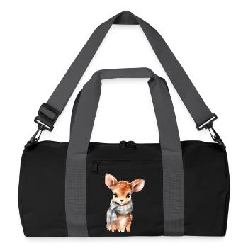 Delicate fawn with scarf - Recycled Duffel Bag - black/graphite grey - Front