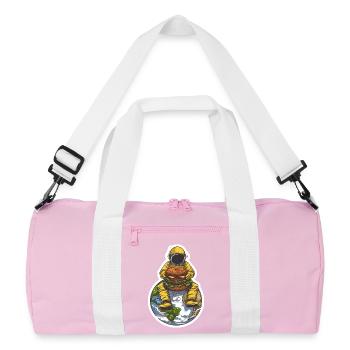 Un astronaute est heureux de son hamburger dans l’espace - Sac de sport recyclé - rose/blanc - Devant