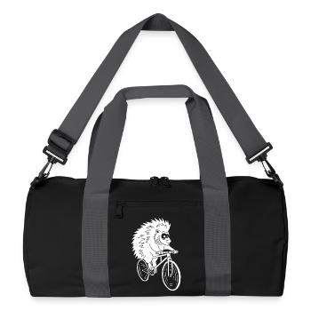 hérisson blanc à vélo - Sac de sport recyclé - noir/gris graphite - Devant