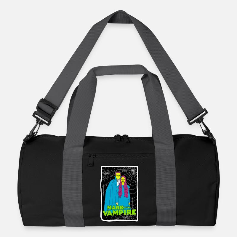 Vampir-Duo mit Spinnennetz-Hintergrund Recycelte Duffel Bag