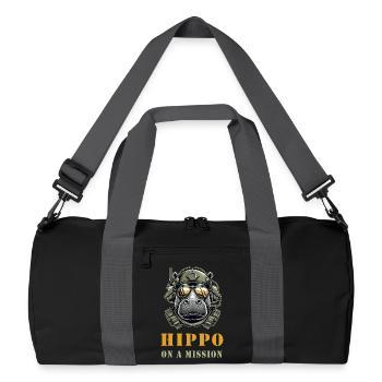 Hippopotamus in Mission - Military Design - Recycled Duffel Bag - black/graphite grey - Front
