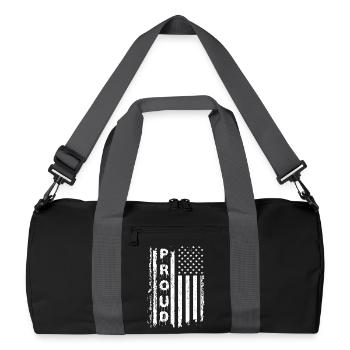 American Flags and Text Graphics - Recycled Duffel Bag - black/graphite grey - Front