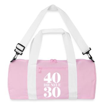40 The New 30 Typo Contrast - Recycled Duffel Bag - pink/white - Front
