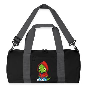 Small urban dinosaur - Recycled Duffel Bag - black/graphite grey - Front