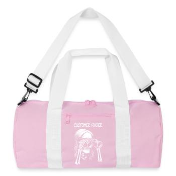 Customer Finder Skeleton Binoculars Rock Design - Recycled Duffel Bag - pink/white - Front