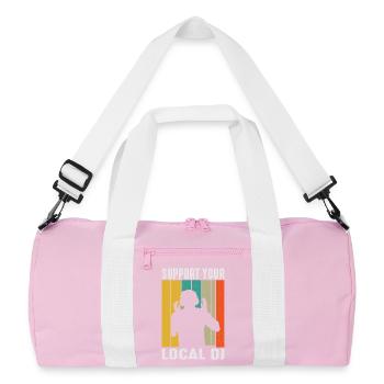 DJ Outfit Geschenke - Recycelte Duffel Bag - Rosa/Weiß - Vorne