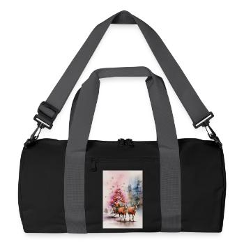 Renne traîneau Noël Watercolor - Sac de sport recyclé - noir/gris graphite - Devant