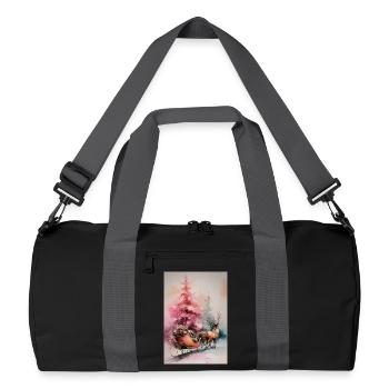 Pastel Christmas Sleigh - Recycled Duffel Bag - black/graphite grey - Front