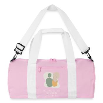 It's almost as nice with you as it is alone - Recycled Duffel Bag - pink/white - Front
