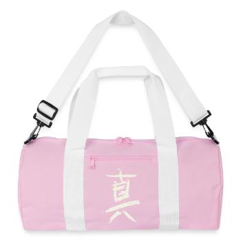 Truth (in Japanese) Kanji Characters - Recycled Duffel Bag - pink/white - Front