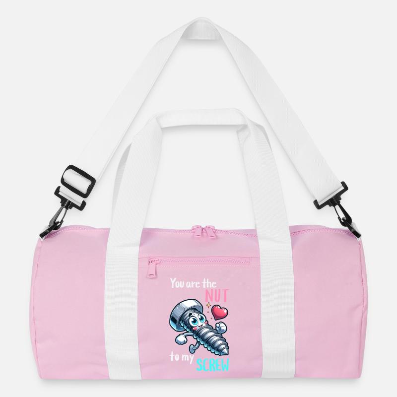 Lustiges Schrauben Mutter Paar Design Recycelte Duffel Bag