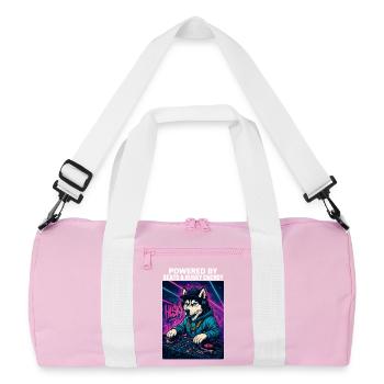 Husky DJ – Streetwear urbain avec Beats Energy - Sac de sport recyclé - rose/blanc - Devant