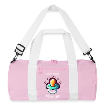 Mode difficile : Papa célibataire | Parent célibataire - Sac de sport recyclé - rose/blanc - Devant