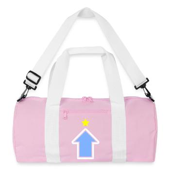Level Up Arrow Star Gaming Power Vector - Recycled Duffel Bag - pink/white - Front