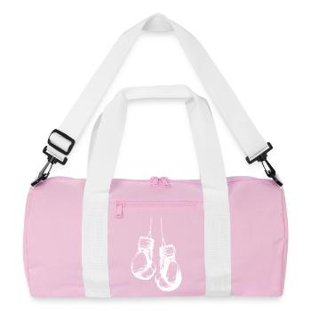 Boxhandschuhe in weiss Design Boxclub Boxer - Recycelte Duffel Bag - Rosa/Weiß - Vorne