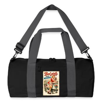 Pin-Up Bad Girls Drink Milkshakes: 50s Diner Style - Recycled Duffel Bag - black/graphite grey - Front