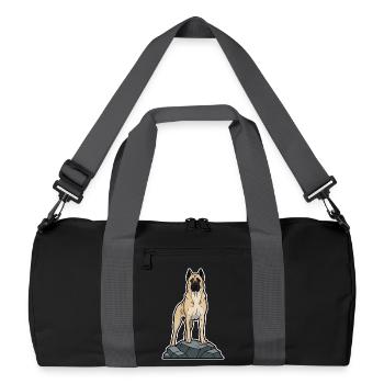 Anatolian Shepherd Dog on Protective Rock - Recycled Duffel Bag - black/graphite grey - Front