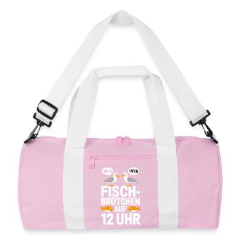  Moin Moin Fischbrötchen Auf 12 Uhr Lustiger Möwen - Recycelte Duffel Bag - Rosa/Weiß - Vorne
