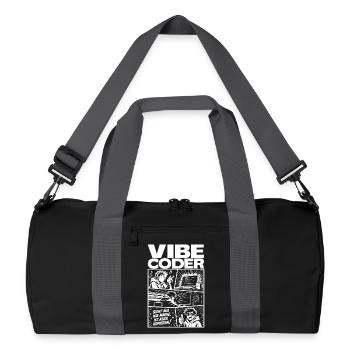 Vibe Coder Magie durch Kopieren Comic - Recycelte Duffel Bag - Schwarz/Graphitgrau - Vorne