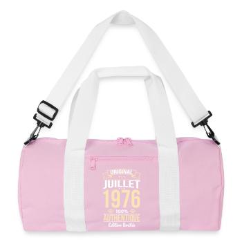Anniversaire 50 ans - Original - Juillet 1976 - Sac de sport recyclé - rose/blanc - Devant