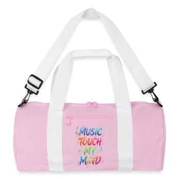 Musik Berühr meinen Geist Zitat Text Gemälde Druck - Recycelte Duffel Bag - Rosa/Weiß - Vorne