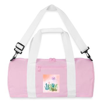 Pastel Sea Underwater Forest - Recycled Duffel Bag - pink/white - Front