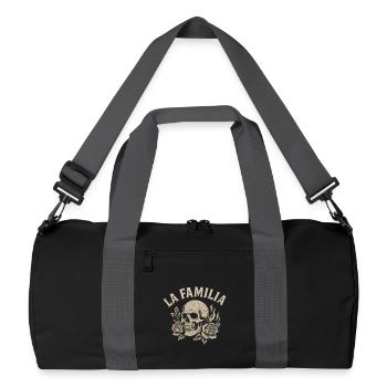 Crâne La Familia avec des roses - Sac de sport recyclé - noir/gris graphite - Devant