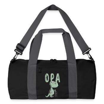 Opa Dinosaurier - Großvater - Geschenk - Recycelte Duffel Bag - Schwarz/Graphitgrau - Vorne