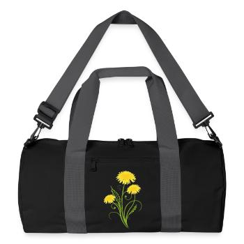 Realistic dandelion, dandelion, dandelion - Recycled Duffel Bag - black/graphite grey - Front