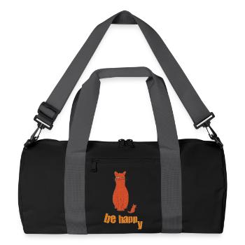 cat be happy - Recycled Duffel Bag - black/graphite grey - Front