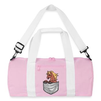 Icelandic Horses Horse Love Horses Horse Fan - Recycled Duffel Bag - pink/white - Front