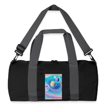 Espace et planètes - Sac de sport recyclé - noir/gris graphite - Devant