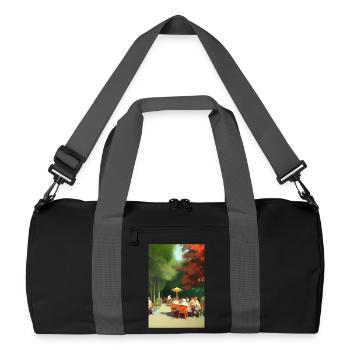 Café asiatique en plein air - Sac de sport recyclé - noir/gris graphite - Devant