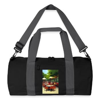 Café asiatique en plein air - Sac de sport recyclé - noir/gris graphite - Devant