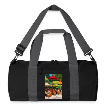 Café asiatique en plein air - Sac de sport recyclé - noir/gris graphite - Devant