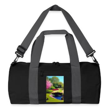 Jardin zen chinois - Sac de sport recyclé - noir/gris graphite - Devant